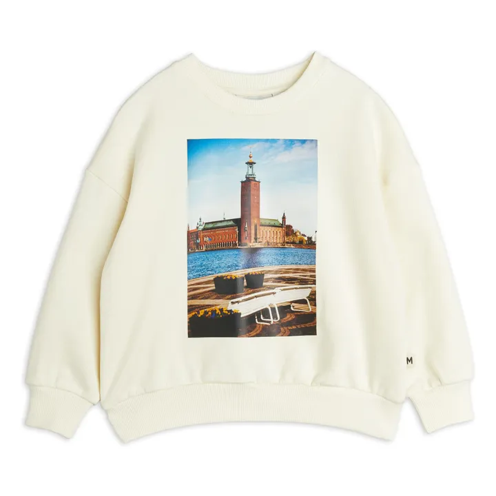Sweat City Hall Coton Bio | Ecru- Image produit n°0