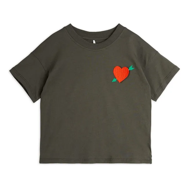 T-Shirt Herz Mini Bio-Baumwolle | Schwarz