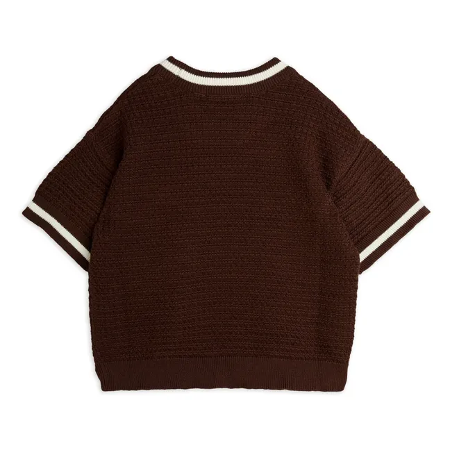 Pullover Eidechse Kurzarm Bio-Baumwolle | Braun