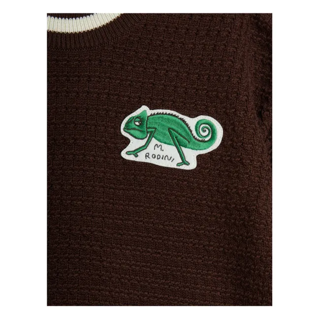 Pullover Eidechse Kurzarm Bio-Baumwolle | Braun
