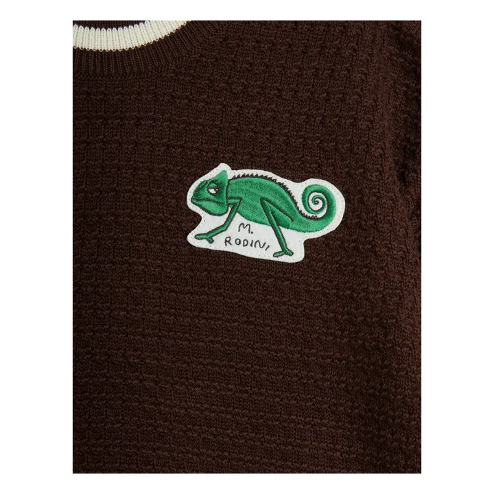 Pull Lézard Manches Courtes Coton Bio | Marron- Image produit n°3