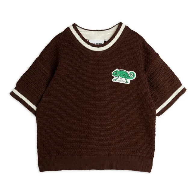 Pullover Eidechse Kurzarm Bio-Baumwolle | Braun
