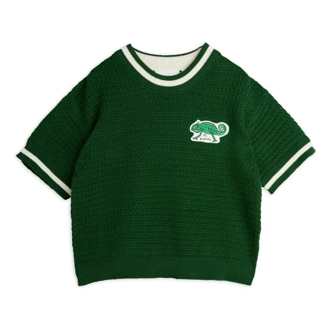 Pull Lézard Manches Courtes Coton Bio | Vert