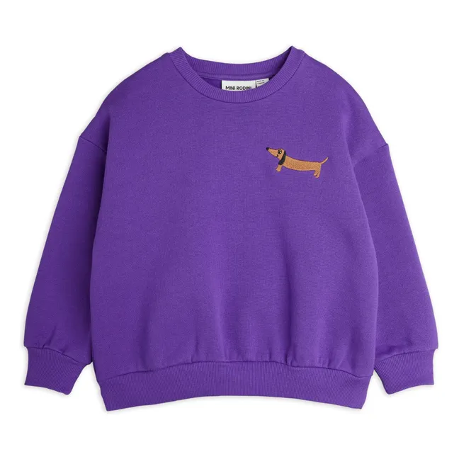 Sweatshirt Hund Bio-Baumwolle | Violett
