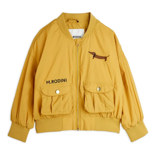 Recycled Fiber Baseball Jacket | Mustard