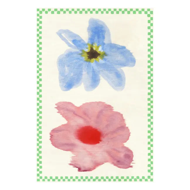 Flower with Checks 01 poster by Liat Greenberg