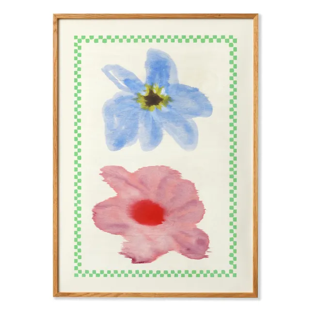 Fiore con quadretti 01 poster di Liat Greenberg