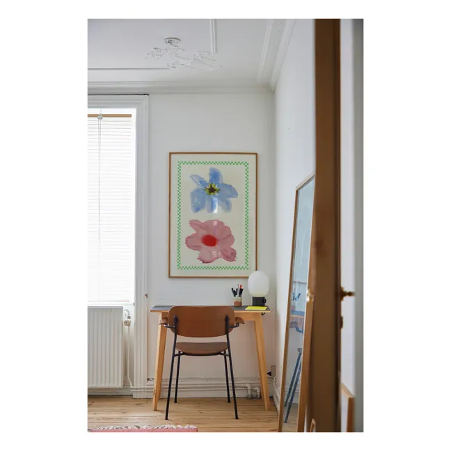 Fiore con quadretti 01 poster di Liat Greenberg