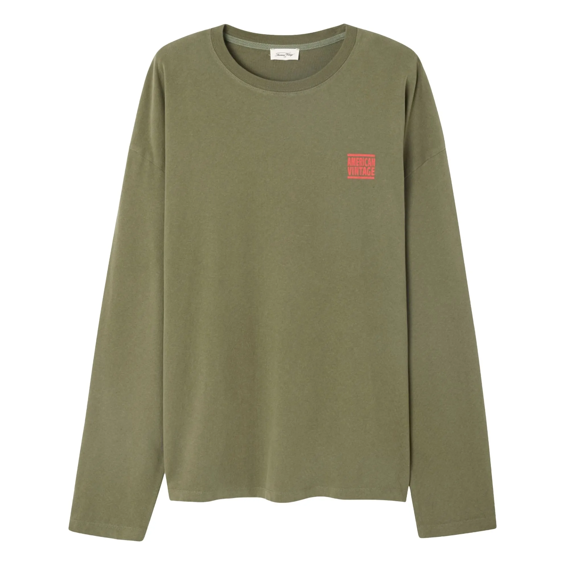 American Vintage - Homme - T-Shirt Manches Courtes - M/L - Kaki