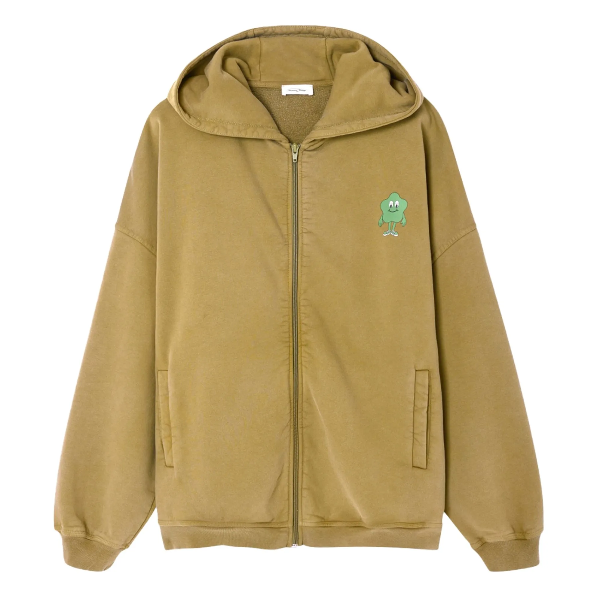 American Vintage Camel Zoky Zipped Sweat Organic Cotton
