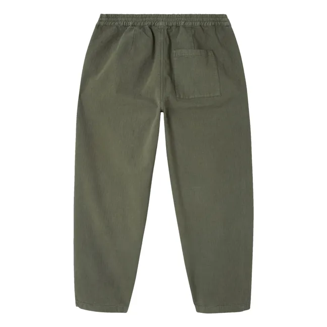 Pantalones de algodón orgánico Rybybay | Verde Kaki