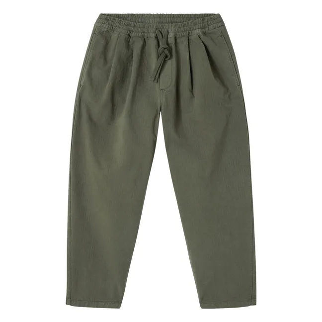 Pantalones de algodón orgánico Rybybay | Verde Kaki