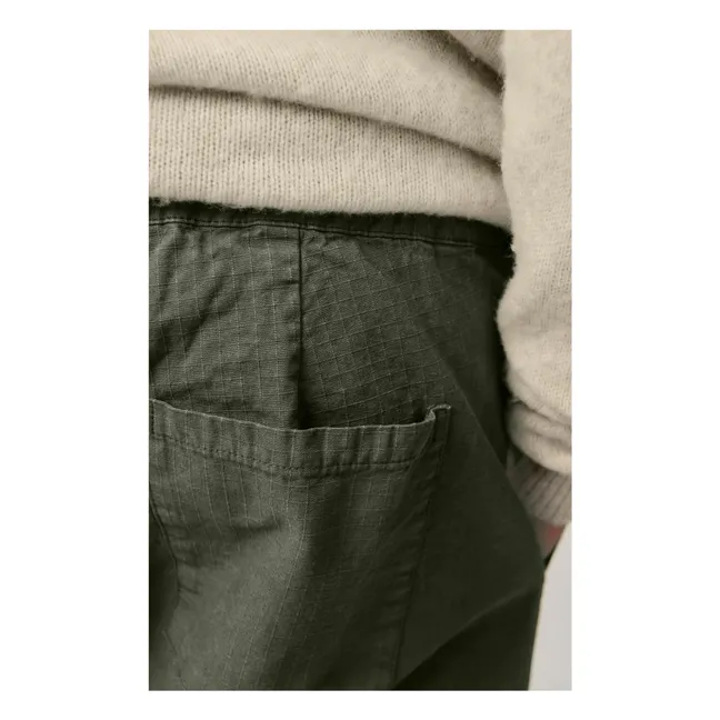 Pantaloni in cotone biologico Rybybay | Verde militare