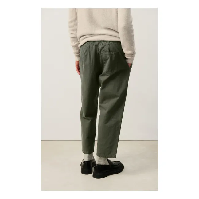 Pantalones de algodón orgánico Rybybay | Verde Kaki
