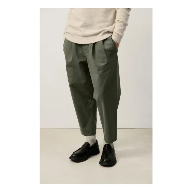 Pantaloni in cotone biologico Rybybay | Verde militare