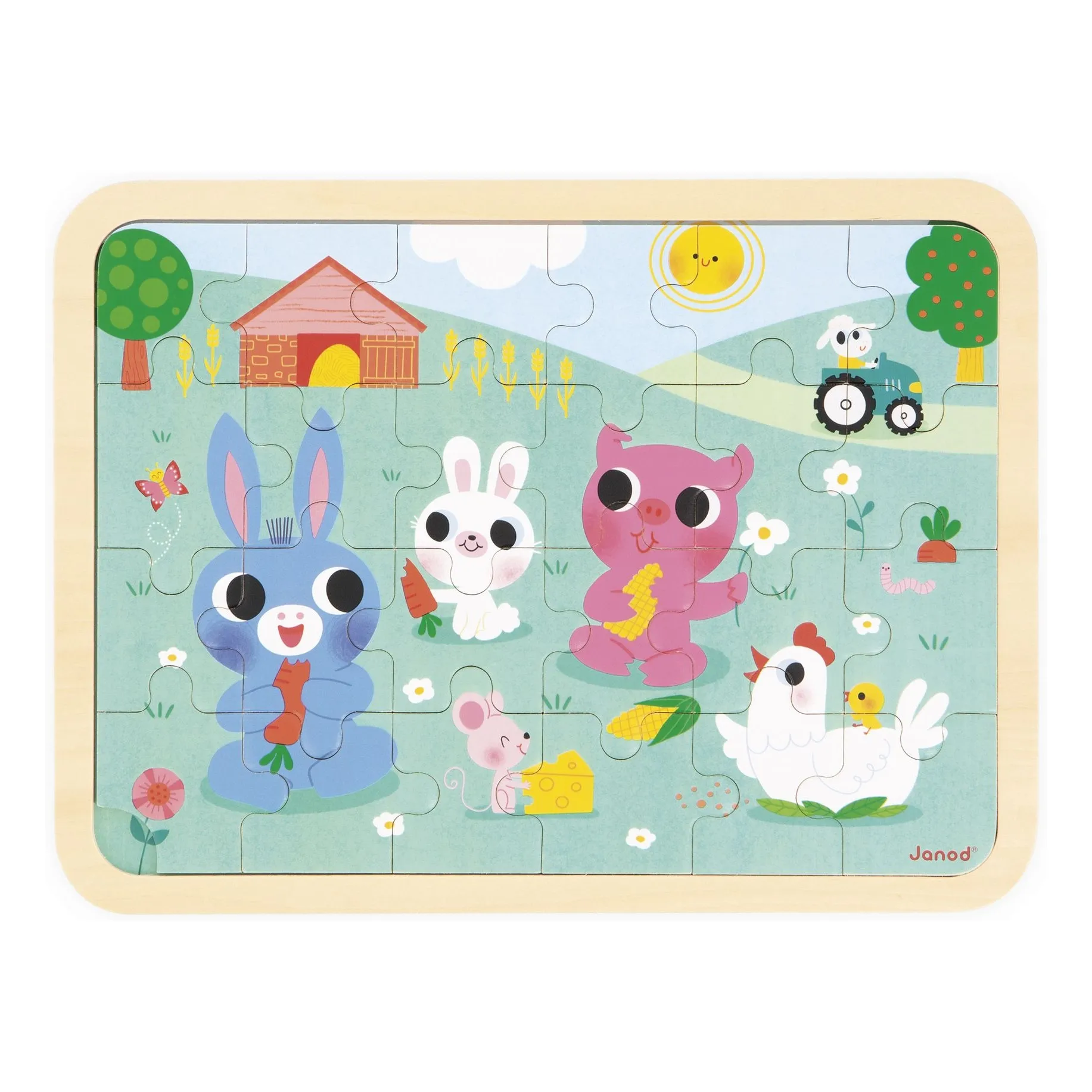 Janod Green Farm Puzzle - 24 Pieces