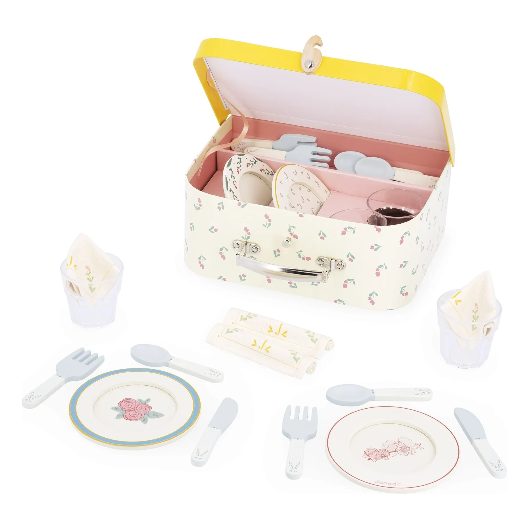 Janod Multicoloured Suitcase Dinette - Mamie Soleil