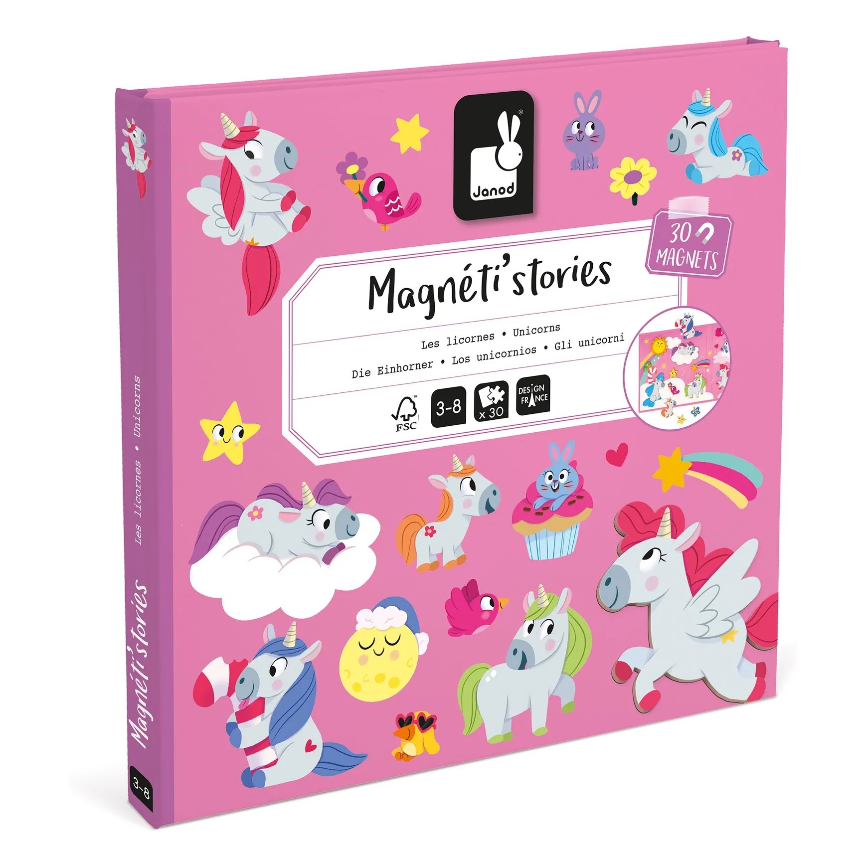Janod Multicoloured Magneti'stories - Unicorns