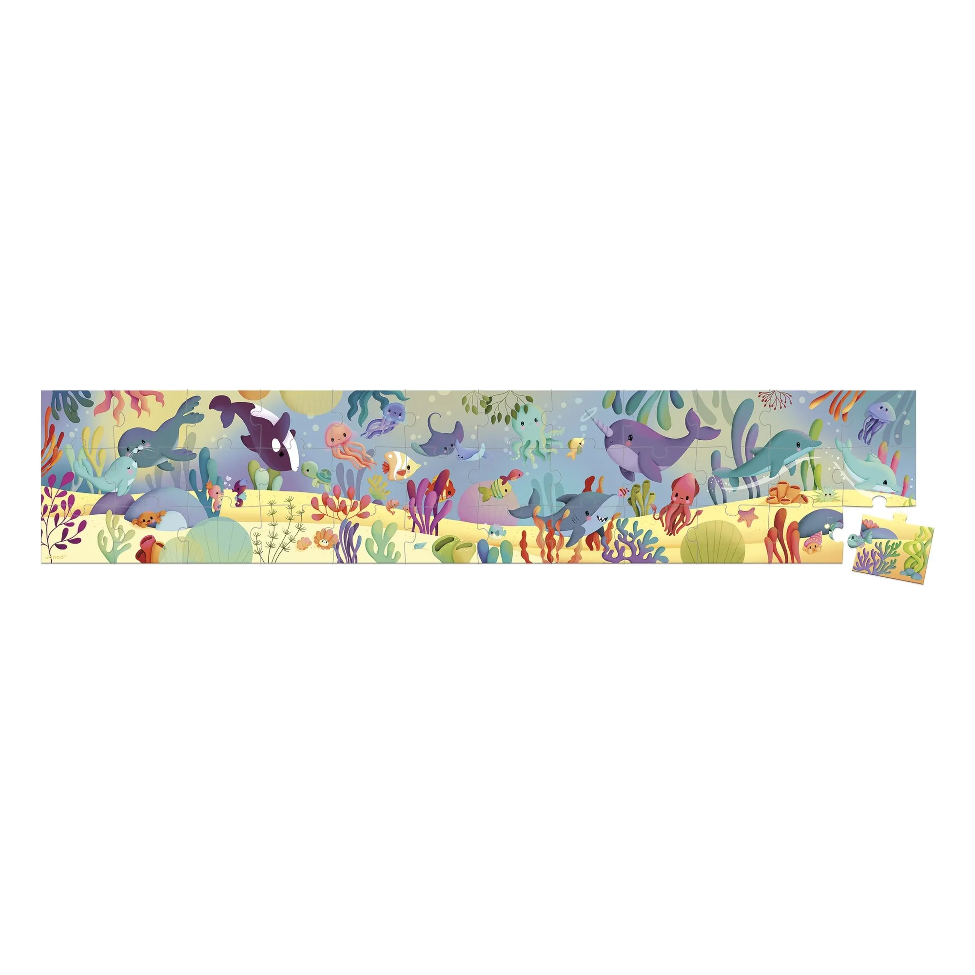 Janod Multicoloured Sea Animals Frieze Puzzle - 36 Pieces