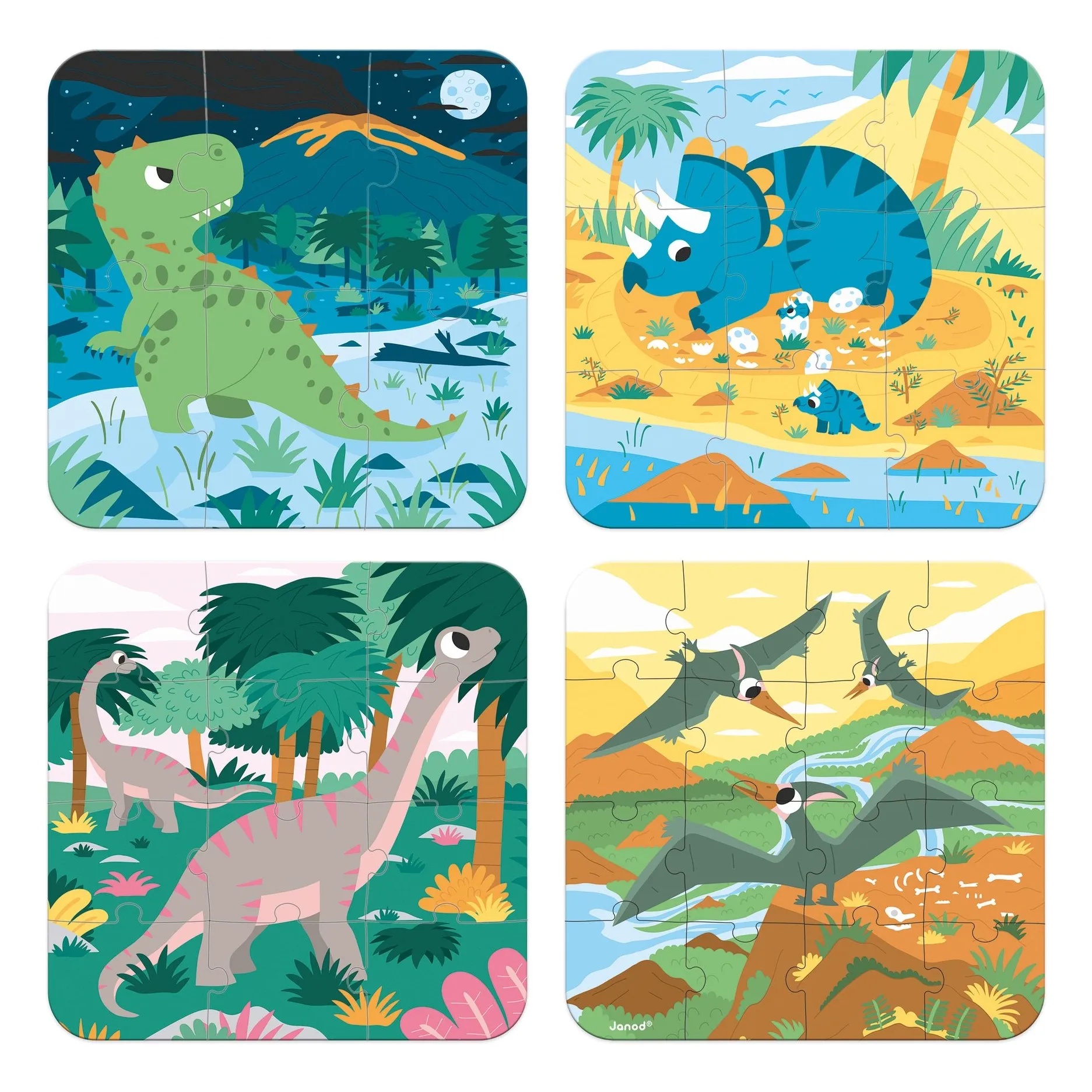Puzzles évolutifs Dinosaures - 4 puzzles- Image produit n°1