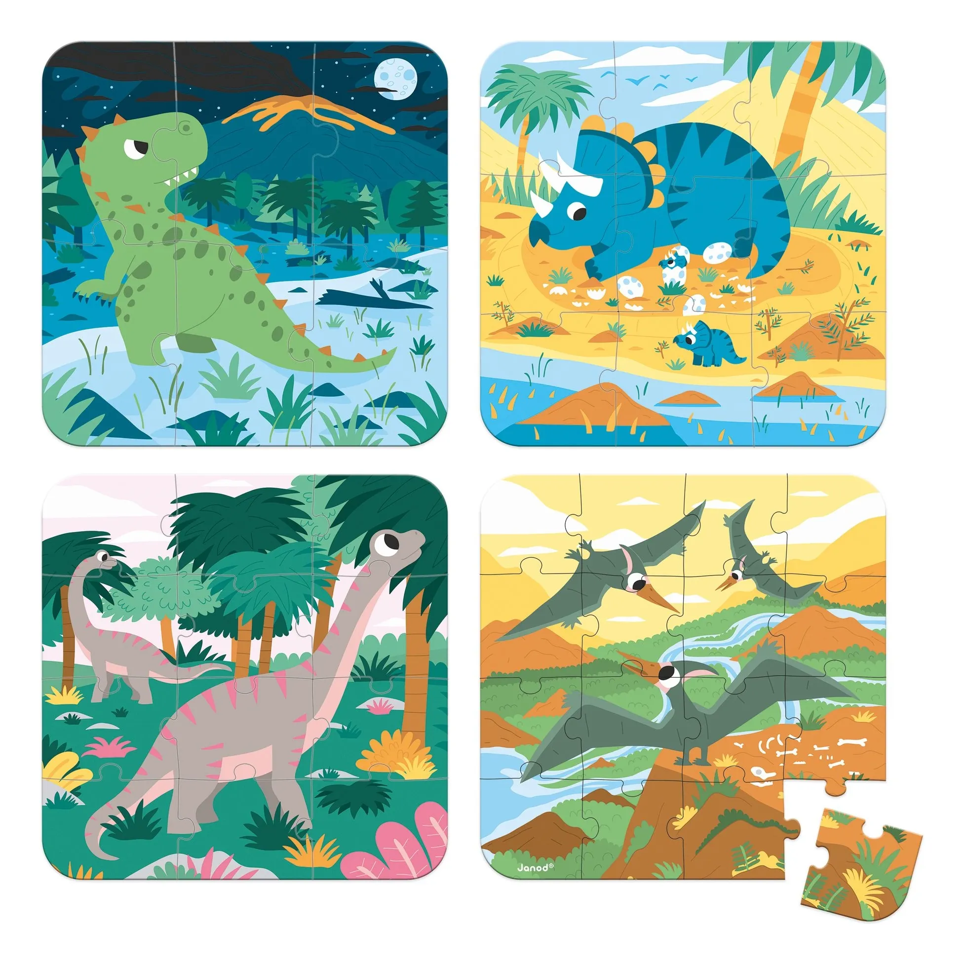 Puzzles évolutifs Dinosaures - 4 puzzles- Image produit n°0