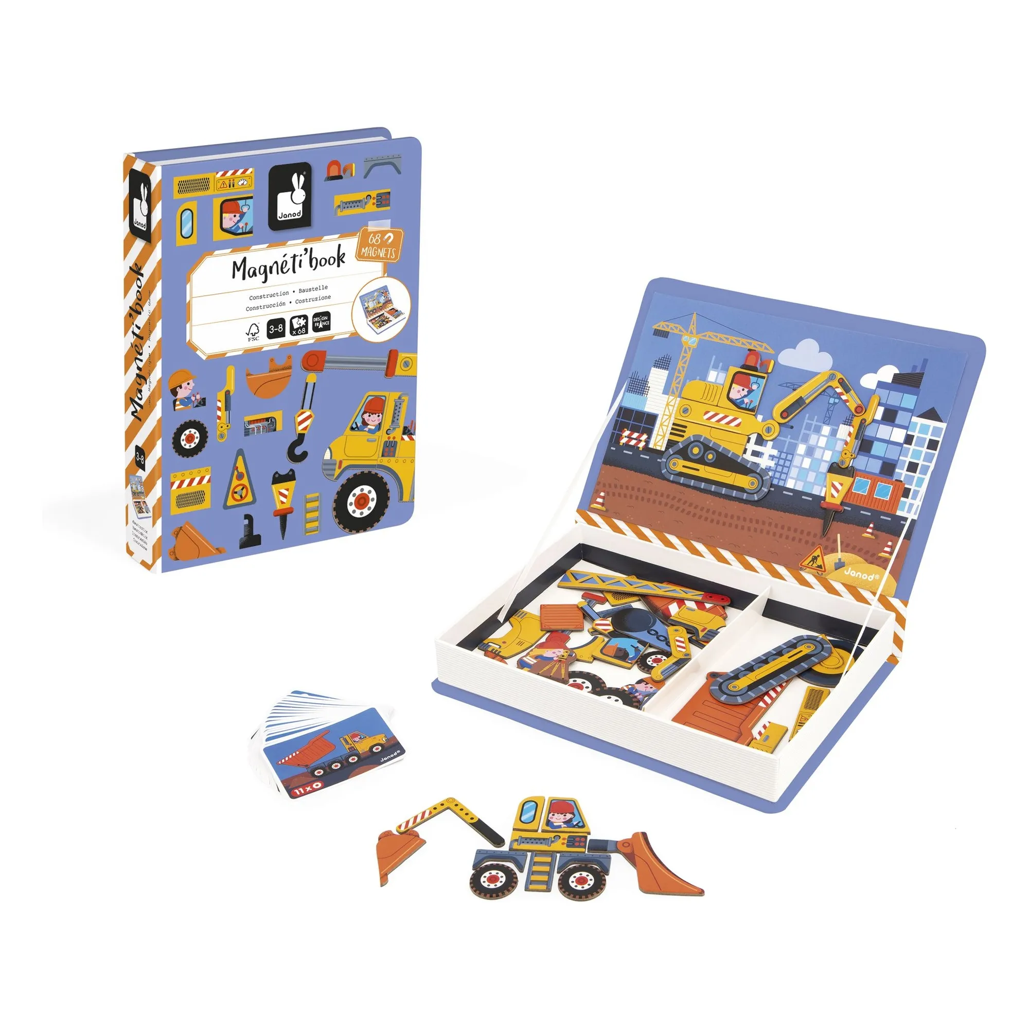 Janod Multicoloured Magneti'book - Construction