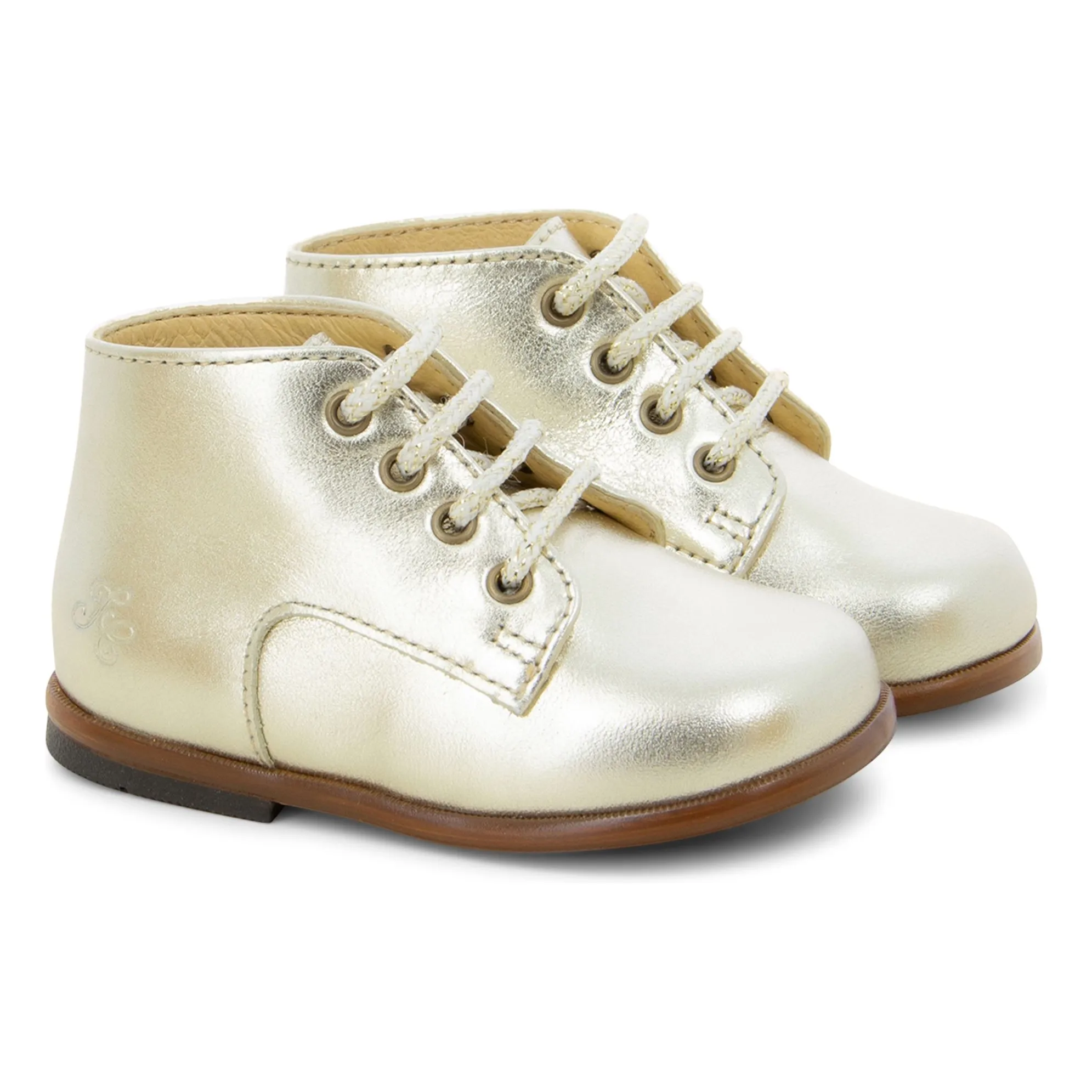 Tartine Et Chocolat Men's Gold Lace-Up Derbies