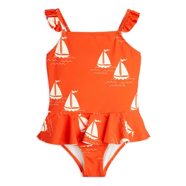 Badeanzug Bateau Bio-Baumwolle | Rot