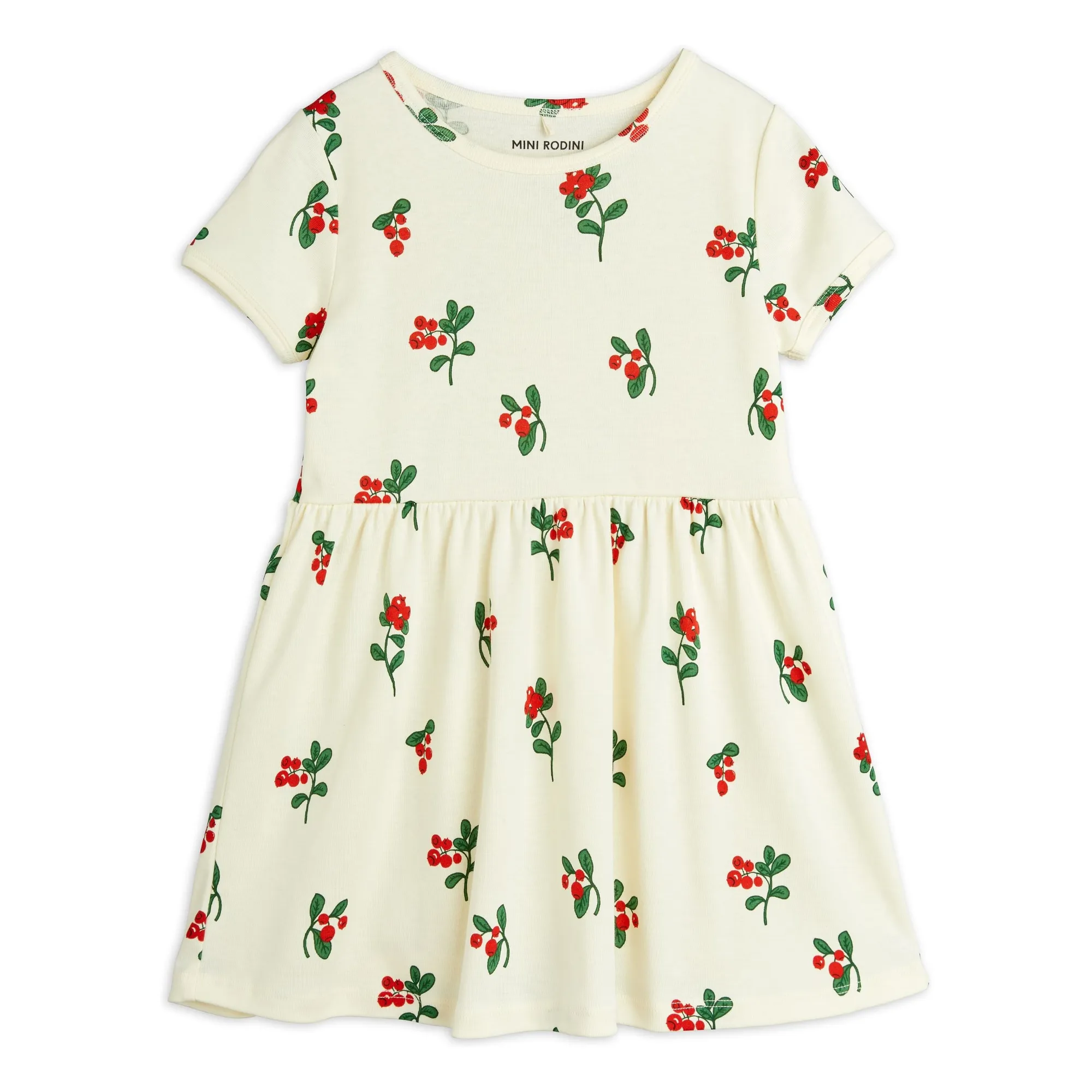Mini Rodini Ecru Organic Cotton Flower Dress