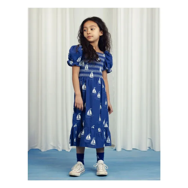 Kleid Bateaux Bio-Baumwolle | Blau