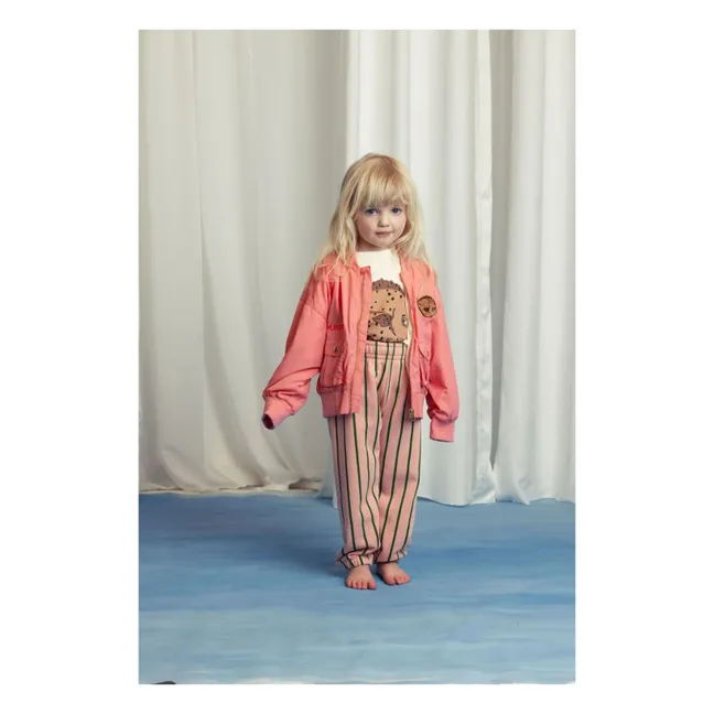 Jogger Rayé Coton Bio | Rose