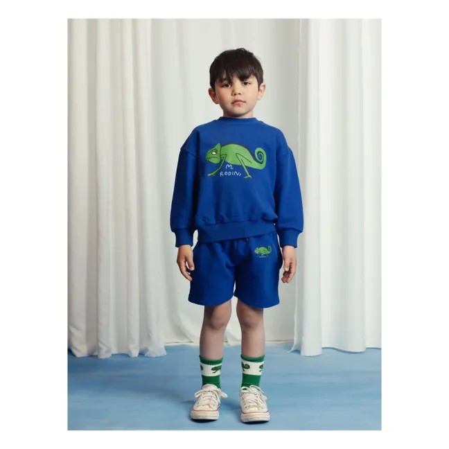 Felpa in cotone organico Lizard | Blu