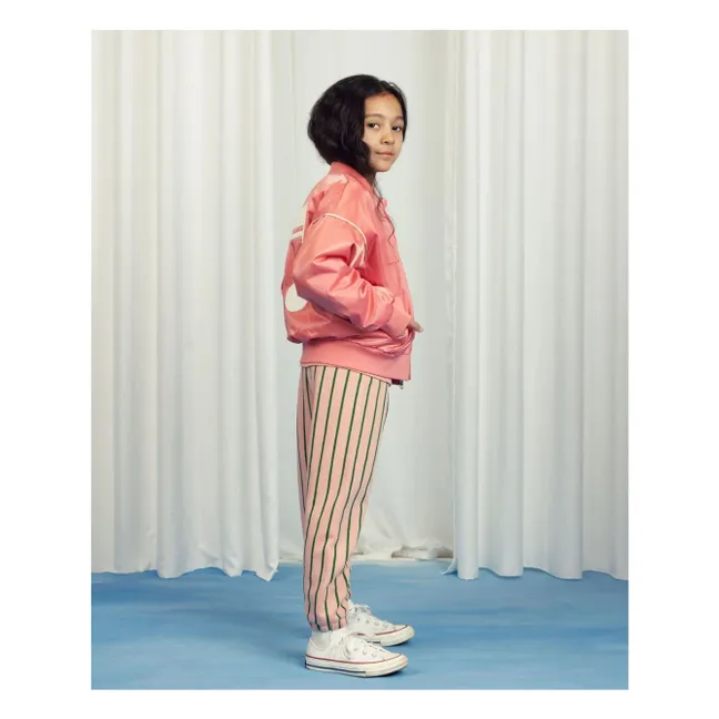 Jogger Rayé Coton Bio | Rose