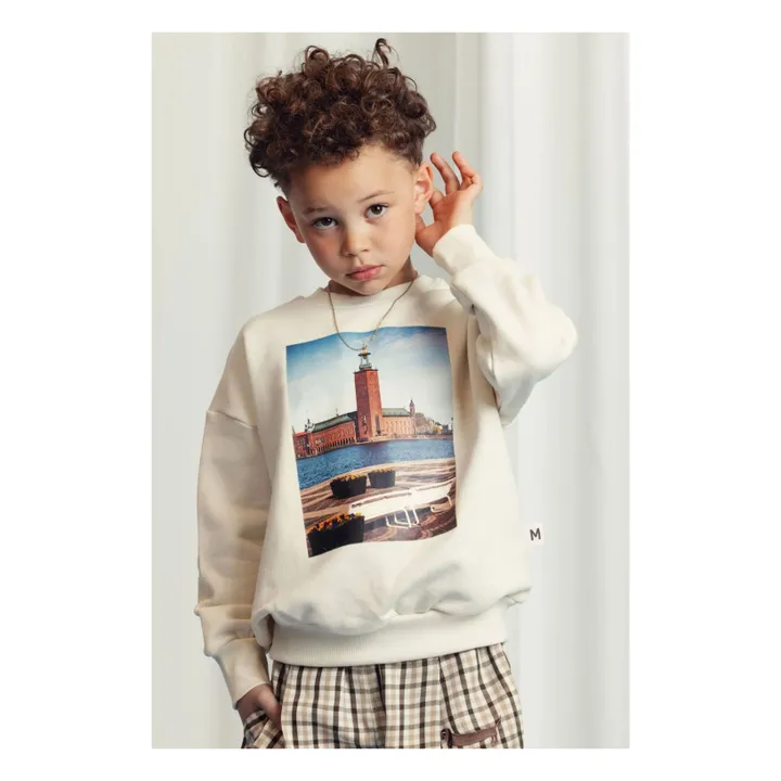 Sweat City Hall Coton Bio | Ecru- Image produit n°1