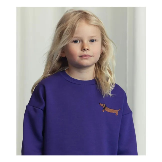 Sweatshirt Hund Bio-Baumwolle | Violett