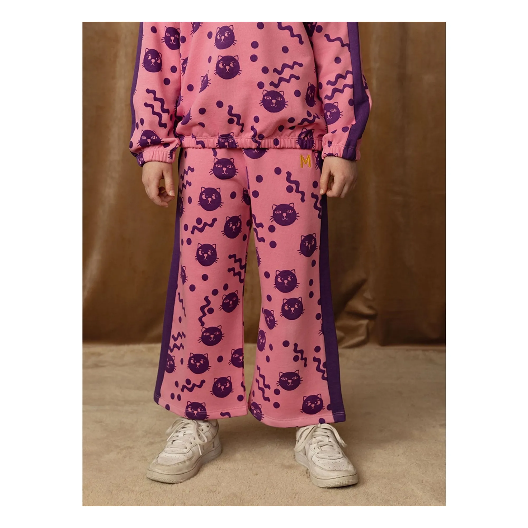 Sweat Squiggly Cats Coton Bio | Rose- Image produit n°1