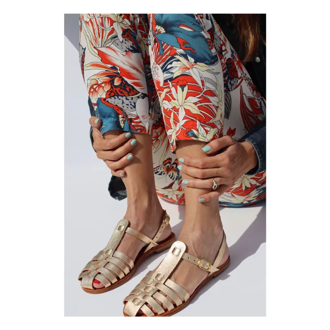 Fisherman Sandalen Metallic | Gold