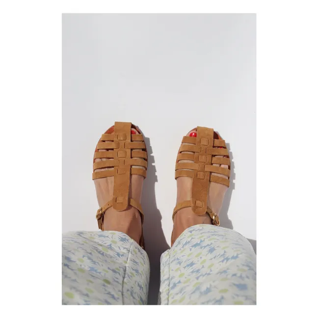 Fisherman Suede Sandalen | Kamelbraun