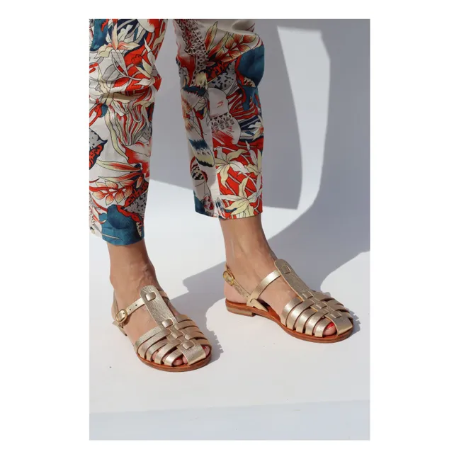 Fisherman Sandalen Metallic | Gold