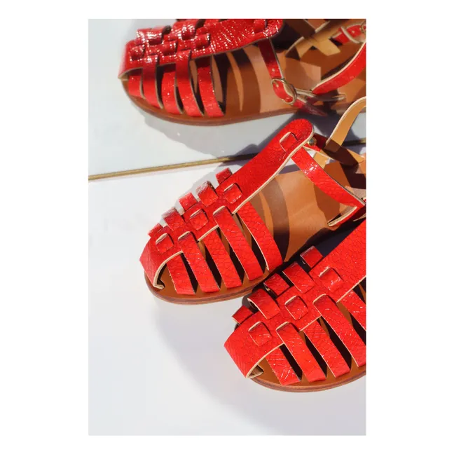 Fisherman Lipstick Sandalen | Rot