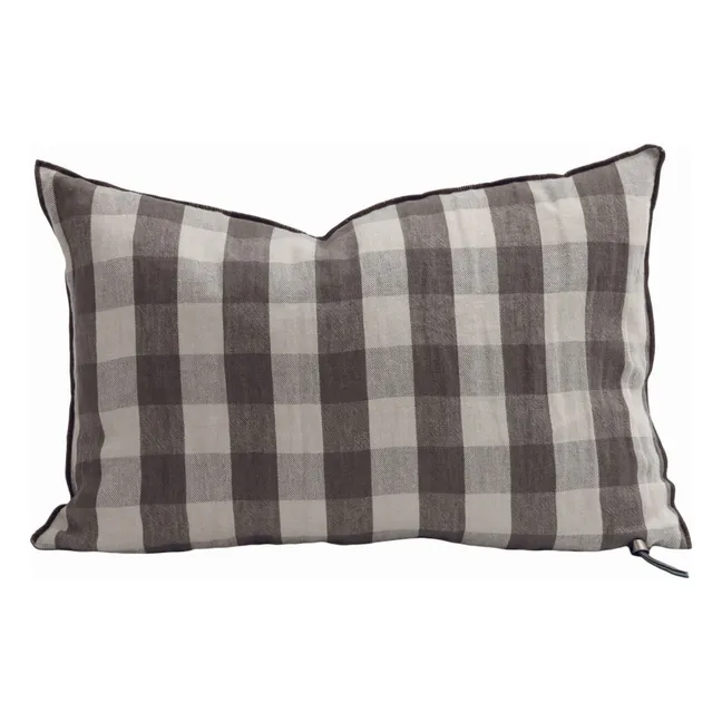 Coussin en lin lavé Vichy Cottage | Terre