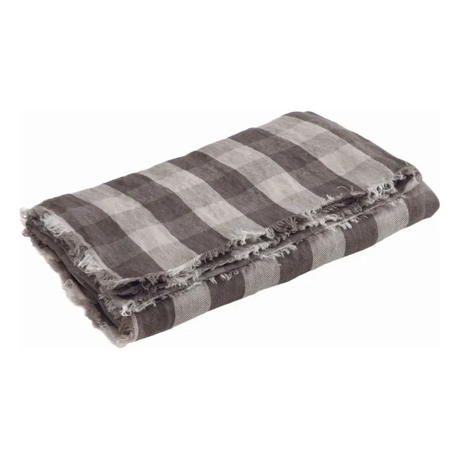 Plaid en lin lavé Vichy Cottage | Terre