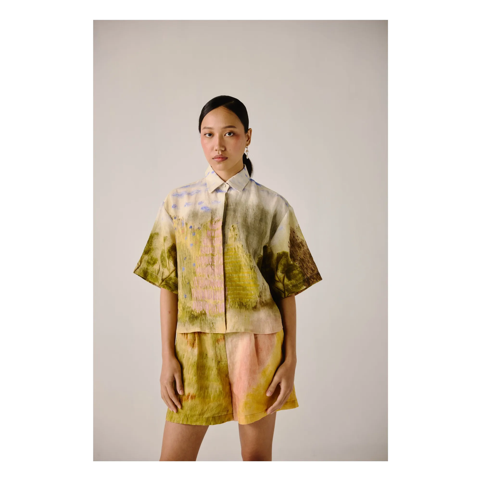 Cord Green Dale Lin Wide Leg Shorts
