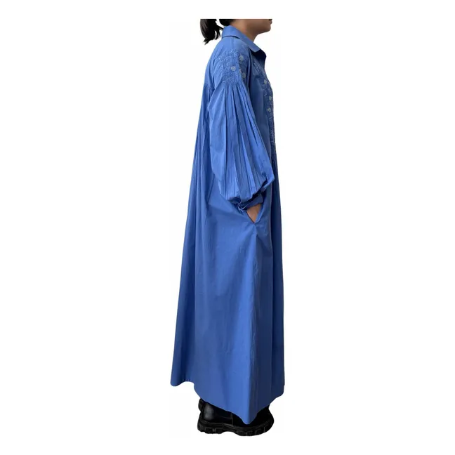 Vestido bordado Noreen | Azul eléctrico
