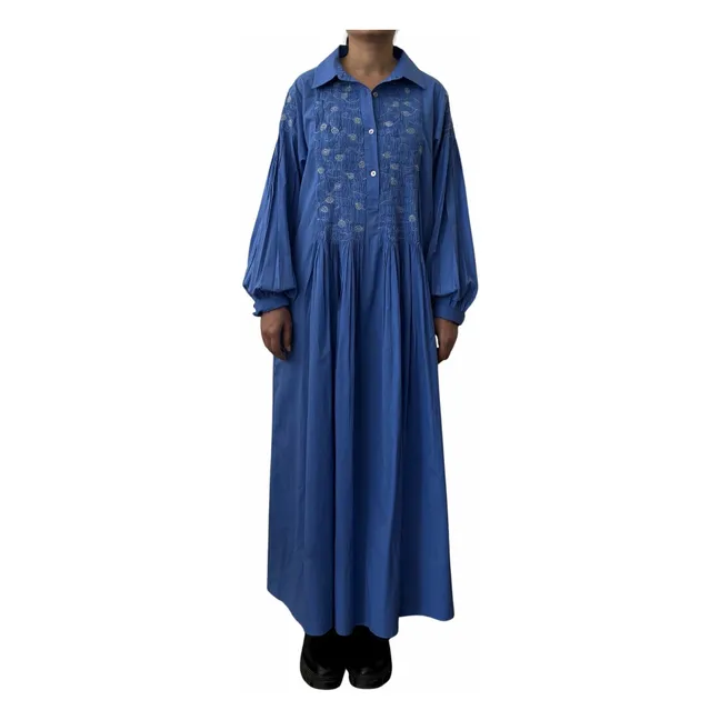 Vestido bordado Noreen | Azul eléctrico