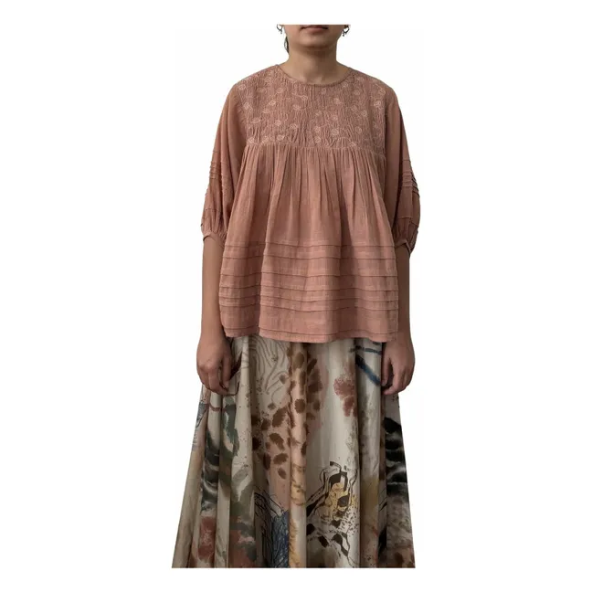 Leah Embroidered Blouse | Dusty Pink