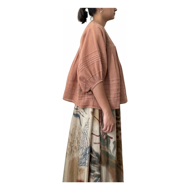 Blusa bordada Leah | Rosa Viejo