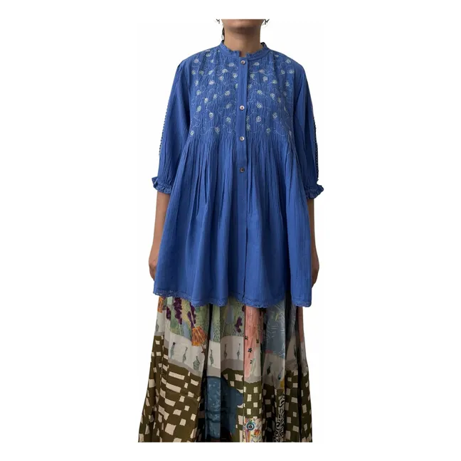 Bluse Nova Bestickt | Elektrisches Blau