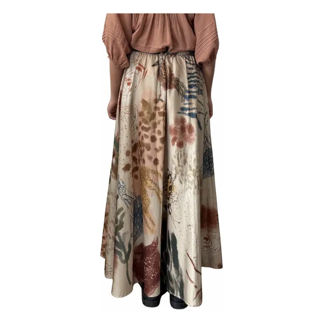 Rock Circle Abstract Satin und Baumwolle | Seidenfarben
