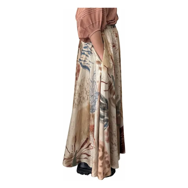 Rock Circle Abstract Satin und Baumwolle | Seidenfarben